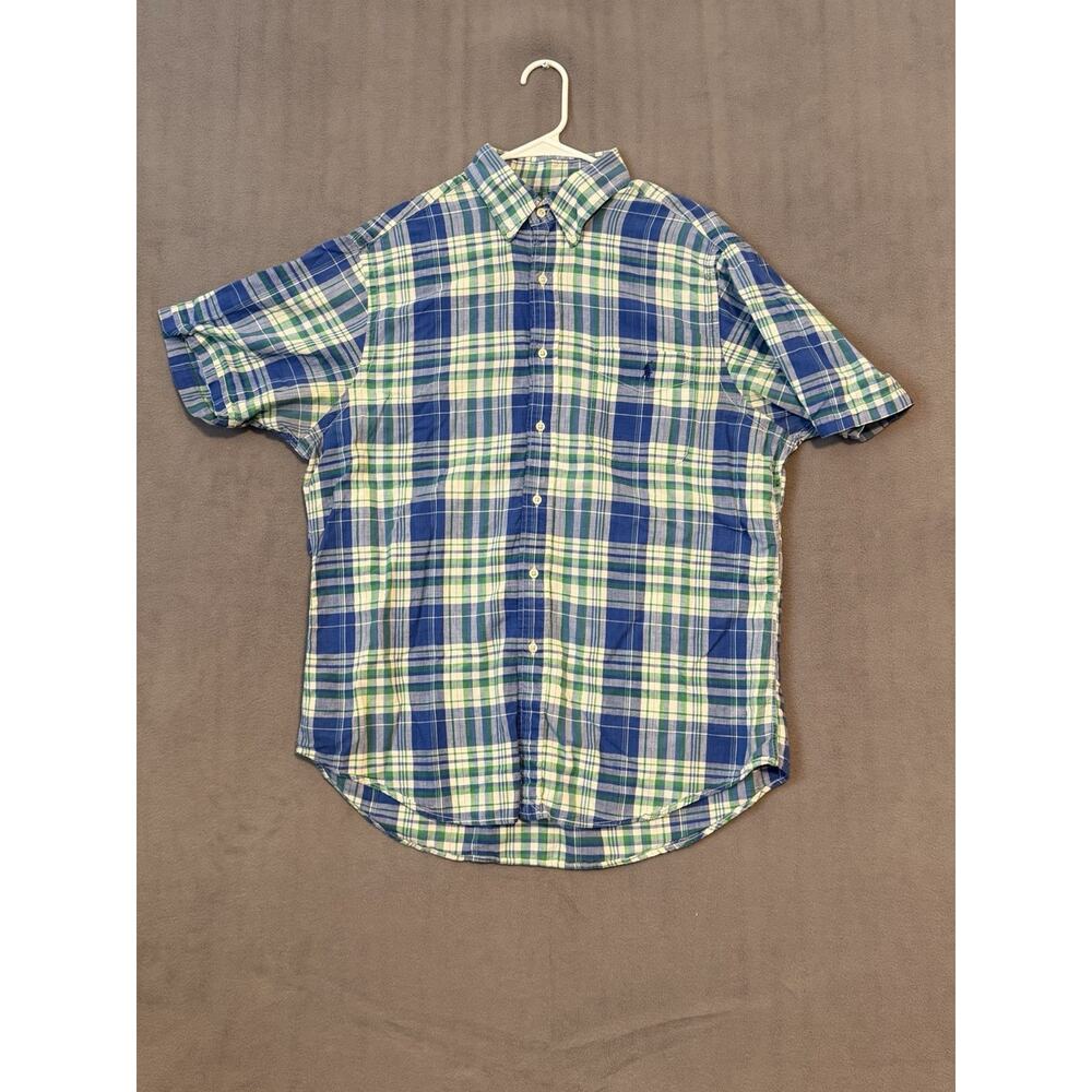 VTG Polo Ralph Lauren Sport Men’s Plaid Short Sleeve Button-Down Shirt Men’s L
